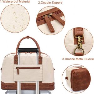 Sac de voyage en toile grande capacité personnalisé avec logo, compartiment à chaussures, sacs de sport pour les voyages d'affaires - Product Image 4
