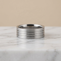 Noyaux de bagues de mariage classiques en titane personnalisables pour incrustation DIY
