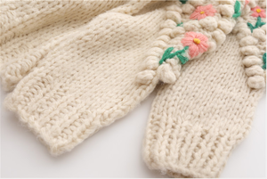 Maglione Cardigan lungo personalizzato lavorato a maglia colorata per donna taglie forti Casual inverno motivo floreale modello solido - Product Image 3