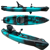 Kayak à pédales de haute qualité 12 pieds 3,8 m Kayak à pédales à assise sur le dessus Kayak de pêche à pédales avec système de propulsion Tarpon