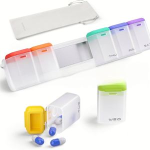 Organisateur hebdomadaire de voyage pour la famille, magnétique, amovible, 7 jours, 1 dose par jour, grande boîte de rangement pour pilules, logo personnalisé - Product Image 3