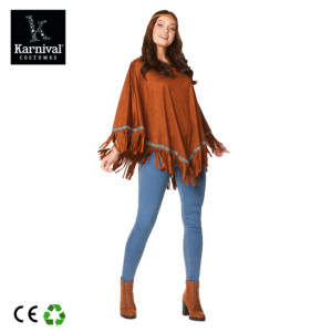 Costume de carnaval indien pour femmes, poncho de <span class=keywords><strong>cowboy</strong></span> avec franges, robe hippie traditionnelle pour adultes - Product Image 2