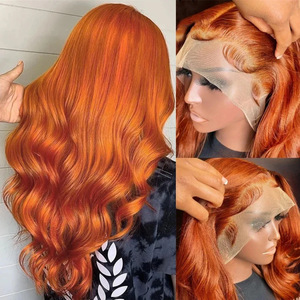 Perruque Lace Front Orange pour Femme, Cheveux Longs Bouclés Style Européen-Américain Bozhen M8801, Boucles Volumineuses, Collection <span class=keywords><strong>TUME</strong></span> Transfrontalière Afrique - Product Image 2