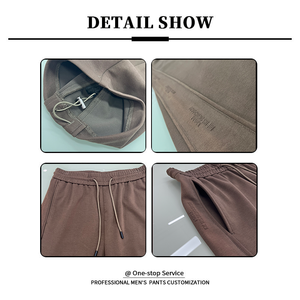 <span class=keywords><strong>Pantaloni</strong></span> da Uomo di Alta Qualità in Marrone Caffè, con Dettagli in Rilievo, Vestibilità Comoda, per il Mercato Urbano USA ed Europeo - Product Image 3