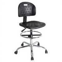 Pièces de chaise en PU antistatique OEM ODM en gros, tabouret d'atelier pivotant au design moderne avec roulettes, hauteur réglable, pièces roulantes