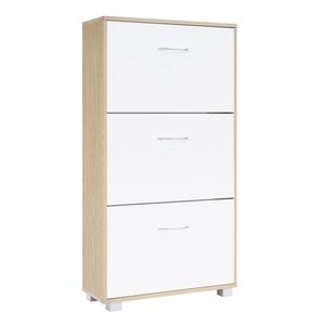 Meuble à chaussures escamotable 3 niveaux, organiseur de rangement pour baskets, bottes, talons hauts, étagère à chaussures <span class=keywords><strong>en</strong></span> <span class=keywords><strong>bois</strong></span> pour entrée avec tiroirs rabattables - Product Image 3