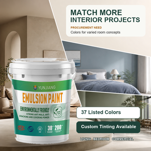 <span class=keywords><strong>Peinture</strong></span> Murale à Base d'Eau Couleur Personnalisée 1kg Revêtement Émulsion Intérieur pour Salon <span class=keywords><strong>Chambre</strong></span> Plafond Ciment Mortier Enduit Surfaces - Product Image 1