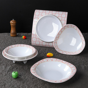 Platos Irregulares para Platos Fríos con Soporte, Diseño Floral, Platos de Melamina para Servir, para Uso en Hoteles y Restaurantes - Product Image 3