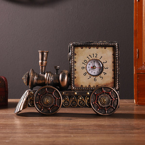 Horloge de locomotive antique Mystic Arts, artisanat en résine, style européen, décoration d'intérieur, cadeau - Product Image 4