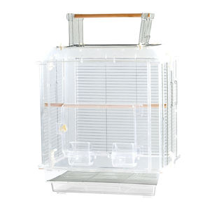 Clear Hanging <span class=keywords><strong>Bird</strong></span> House cage canaris parrot con vassoio nido di alimentazione per la casa Pet <span class=keywords><strong>Shop</strong></span> gabbia per uccelli in plastica acrilica - Product Image 4