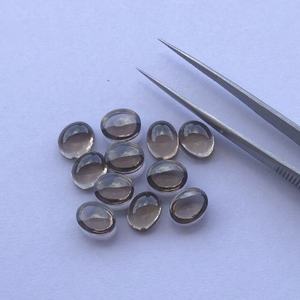 Quartz fumé naturel ovale cabochon, pierre précieuse lâche polie et lisse pour la fabrication de bijoux, vente en gros - Product Image 4