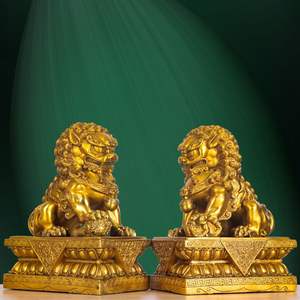 2025 personnalisable Foo chiens gardien Lion Statues cuivre Pixiu Figurine laiton FU chien pékin culturel <span class=keywords><strong>Statue</strong></span> pour la décoration intérieure - Product Image 6