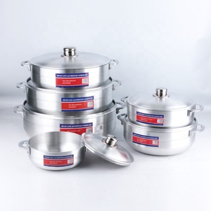 Utensilios de cocina baratos, olla de <span class=keywords><strong>aluminio</strong></span> de 6 ollas, <span class=keywords><strong>cazuela</strong></span> fundida a presión, cocina forjada, juegos de utensilios de cocina de gran capacidad con tapa, juego de ollas para sopa - Product Image 1
