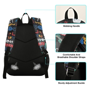 Factory Wholesale Schoolbag Unique Design School Bags Eco-friendly Graffiti-art Student Backpack - Product Image 3