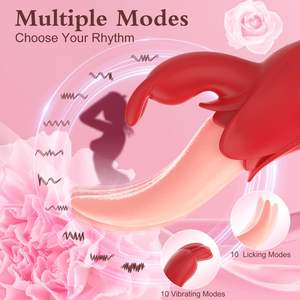 Impermeabile Doppia Stimolazione per Adulti Giocattolo Del Sesso Femminile Ginnoso G Spot Lingua Leccare Vibrante Vibratore Coniglio per le Donne - Product Image 3