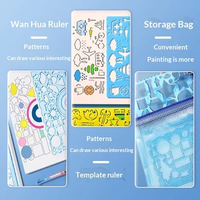 Regla de plantilla recta de plástico azul y rosa de 20 cm para dibujo escolar y herramienta de bricolaje para estudiantes
