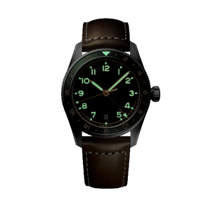 Reloj automático de doble hora para hombre con esfera luminosa giratoria, correa de cuero, ventana de fecha, reloj de pulsera deportivo informal Longinesing - Product Image 2