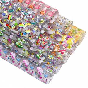 <span class=keywords><strong>Tissu</strong></span> en cuir de vinyle PVC <span class=keywords><strong>Transparent</strong></span> 30*120Cm impression de dessin animé clair voir PVC 1mm pour coudre Patchwork canapé sac chaise de meubles - Product Image 3