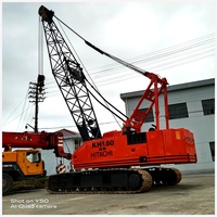 Grue sur chenilles Hitachi KH180 d'occasion, 50 tonnes, moteur Hino 150KW, machinerie de levage lourd hydraulique, d'origine japonaise, prête à être expédiée
