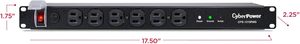 Parafoudre <span class=keywords><strong>CyberPower</strong></span> CPS1215RMS 120V/15A 12 prises Câble d'alimentation de 4,5 m Montage en rack 1U Fabriqué en Chine Garantie 100% satisfaction - Product Image 4