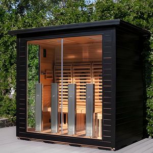 Nuevo Sauna de Vapor Moderno para Exteriores de Alta Calidad, Duradero, de Madera Maciza de Cedro Rojo, Sauna Húmeda Relajante para Villa - Product Image 6