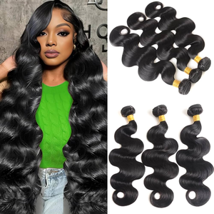 Livraison Gratuite Lot de 3 Bundles de Cheveux Humains Brésiliens Ondulés, Extensions de Cheveux Humains Vierges Brésiliens Non Transformés avec Cuticules Alignées - Product Image 3