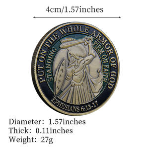 Koin Logam Peringatan Tiga Gaya Warna Pola Ksatria Ayat Efesus 6:13-17 BERKANINGKAN SELURUH PERALATAN PERANG TUHAN - Product Image 6