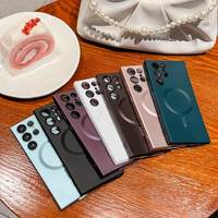Étui de téléphone antichoc en TPU à charge magnétique sans fil en peinture métallique liquide de luxe pour S26/S26 Plus/S22 Plus/Note20