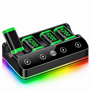 Station de charge double pour manettes, 6200 mWh, 4 batteries rechargeables, pour manettes <span class=keywords><strong>Xbox</strong></span> One Series S/X, <span class=keywords><strong>câble</strong></span> <span class=keywords><strong>USB</strong></span>-<span class=keywords><strong>C</strong></span> - Product Image 3