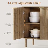 Phoenix Bufet Kabinet Konsol Meja Modern Berkualitas Tinggi dari Kayu Oak dengan Ketinggian yang Dapat Disesuaikan, 2 Laci, Garansi 1 Tahun, Ruang Tamu