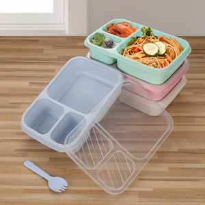 Boîte à lunch pour étudiants à trois compartiments, adaptée au micro-ondes et aux voyages en plein air, idéale pour le stockage des repas en cantine. - Product Image 5