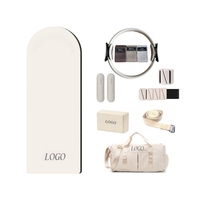 Ensemble de fitness personnalisé avec logo d'usine : Barre d'haltères, haltères en silicone, anneaux de musculation, tapis de yoga, accessoires de yoga et de Pilates pour la maison