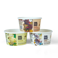 Contenant en papier pour crème glacée, gobelet en papier pour crème glacée, bol à salade avec revêtement PLA et couvercles en papier