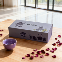 Caja de Embalaje de Papel Rígido Ecológica Hecha a Medida con Logotipo en Relieve y Cierre Magnético para Té, Hierbas, Café y Whisky