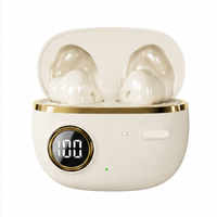 Earbud Olahraga Nirkabel Original Tahan Air IPX4, Earphone In-Ear dengan Senter LED, Peredam Kebisingan, Layar Digital untuk Gaming