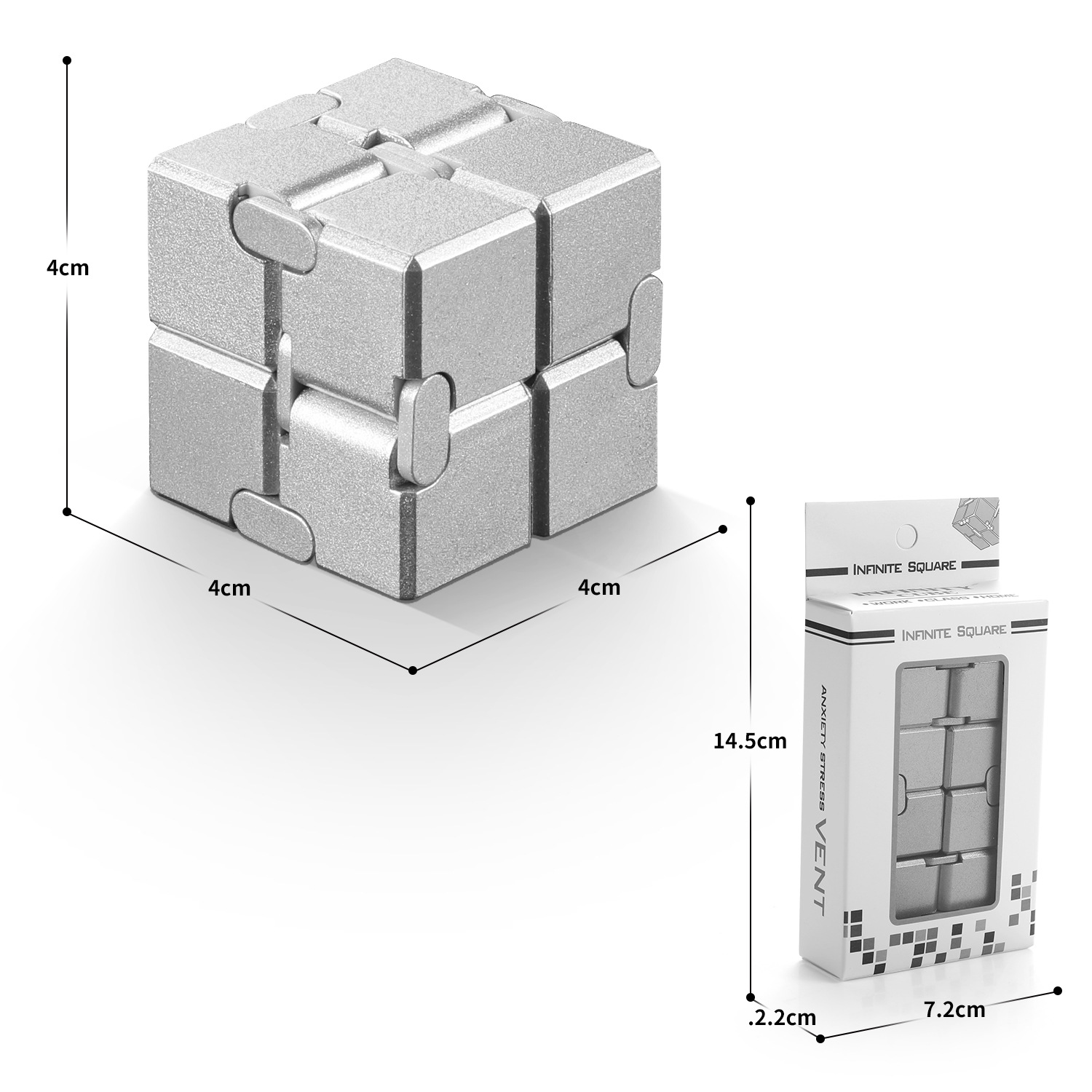 Infinity Cube Jouet Anti-Stress Jeu de Fidgeting pour Enfants et Adultes Mignon Mini Gadget Unique pour Soulager l'Anxiété et Tuer le Temps