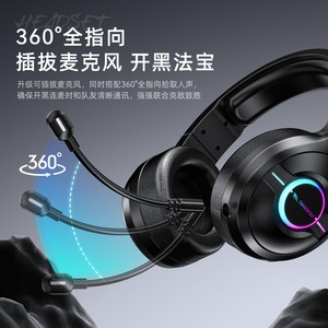 Smail L50 Bluetooth Wireless <b>Gaming</b> Headset Over-ear With RGB <b>Microphone</b> Tri-mode For Pc Ps4 Xbox - Product Image 5