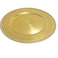 Assiettes de présentation dorées de luxe, durables et élégantes, de haute qualité, rondes, pour mariage, avec serviettes personnalisées, pour hôtels et décoration de fêtes