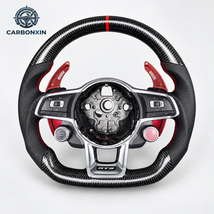 Volante Deportivo de Fibra de Carbono y Cuero con Luces LED, 3 Palancas, 40 mm, con Palanca de Cambios para VW Golf GTI 7 Mk7 Audi A3 8v - Product Image 6