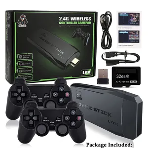 M8 kotak TV nirkabel genggam 2.4G, konsol Video Game kotak warna hitam Abs Joystick USB 2 buah + kabel USB 377g