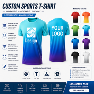 Camiseta Deportiva Sublimada con Degradado para Hombre, Impresión Personalizada con el Logotipo de tu Marca, Ropa Deportiva de Secado Rápido para Entrenamiento Atlético - Product Image 2