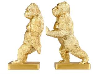 Ensemble de 2 figurines en résine polyrésine, tenues en Faux Kingkong, librairie artistique gorra, décoration pour enfants, cadeau d'anniversaire (or) - Product Image 1