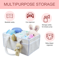 Organisateur de couches pour bébé portable en forme d'ours en peluche pour table à langer, panier de rangement pour bébé pour lingettes pour bébé, organisateur de panier pour la crèche