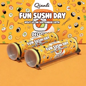Tubo di Carta Ecologico Personalizzato per Imballaggio Alimentare, Design Stampato su Misura per Sushi - Product Image 3