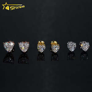Joyería Fina para Mujer, Pendientes de Plata 925, con Certificado de Autenticidad, Forma de Corazón, Moissanita, Listos para Enviar - Product Image 4