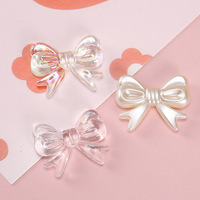 Breloques transparentes épaisses et mignonnes en forme de nœud, pour accessoires capillaires pour enfants, fabrication de bijoux, colliers et coques de téléphone DIY