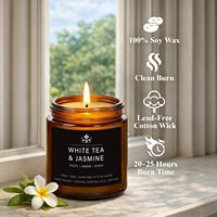 Oshine 8er-Pack Sojawachs Duftkerzen Geschenkset Bernsteinfarbene Gläser Aromatherapie-Kerzen für Bad Yoga Stressabbau Heimdekoration