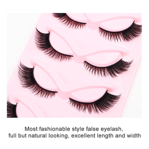 5 paires de faux cils œil de chat en vison synthétique, 10-20 mm, ailés, bande complète, 3D, sans cruauté animale - Product Image 3
