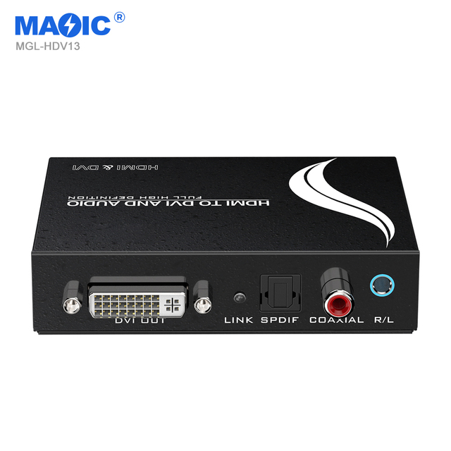 5.1 and 2.0 Channel Switch 1080P HDMI to DVI and 3.5mm Audio Converter Adapter With Optic Fiber and Coaxial Audio Output