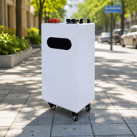 Casing Baterai LiFePO4 Vertikal Qianfeng 48V 314Ah dengan BMS IP54 Logam, Output 5kWh, Roda Anti-Selip untuk Penyimpanan Energi Surya